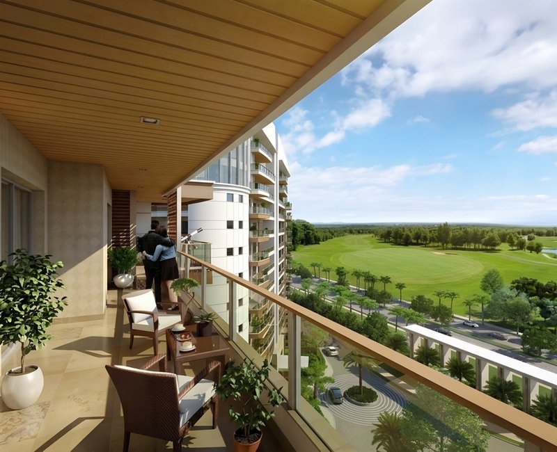 Balcony with golf views